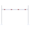Height restriction barrier | with 2 square posts | cross tube length: 4000 mm | to be fixed by plugs | without barrier of aluminium tube